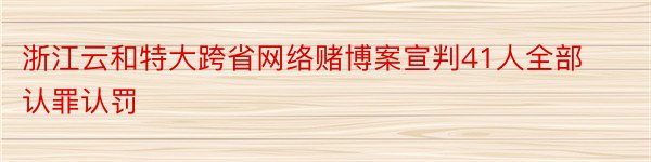 浙江云和特大跨省网络赌博案宣判41人全部认罪认罚